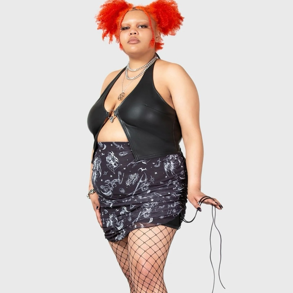 Black Leather Halter Top - Picture 4 of 4